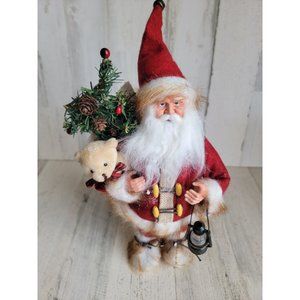 North Pole South Santa Claus teddy bear standing Lantern Xmas home decor